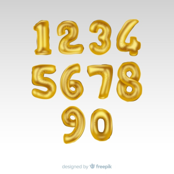 Golden numbers balloon set Golden numbers balloon set