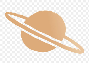 Golden png Saturn galactic doodle sticker