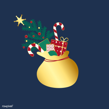 Golden sack with Christmas presents vector | Free stock vector - 503495 Golden sack with Christmas presents vector | Free stock vector - 503495