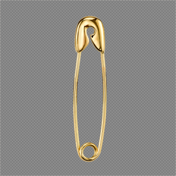 Golden Safety Pin PNG Image