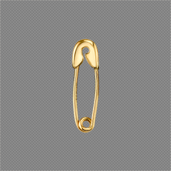 Golden Safety Pin Transparent Image