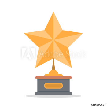 Golden star statuette Golden star statuette