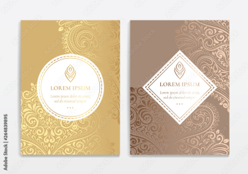 Golden vintage greeting card design. Luxury vector ornament template. Great for invitation, flyer, menu, brochure, postcard, background, wallpaper, decoration, packaging or any desired idea.
