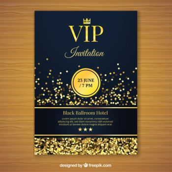 Golden vip invitation template Free Vector