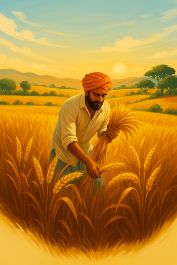 Golden Wheat Harvesting at Sunset Golden Wheat Harvesting at Sunset