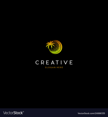 Golf island vacation creative logo design vector image Golf island vacation creative logo design vector image