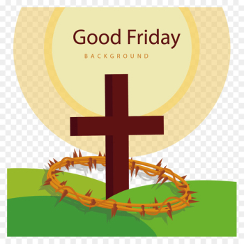 Good Friday Easter Christian cross - Vector grass and crosses 