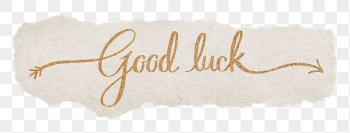 Good luck png, gold glittery | Free PNG - rawpixel