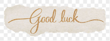 Good luck png word, gold | Free PNG - rawpixel