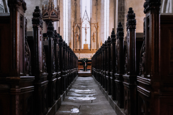 Gothic church aisle Gothic church aisle