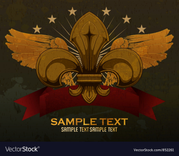 Gothic fleur de lis with ribbon vector image Gothic fleur de lis with ribbon vector image