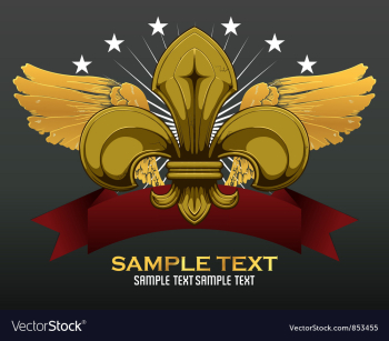 Gothic fleur de lis with ribbon vector image Gothic fleur de lis with ribbon vector image