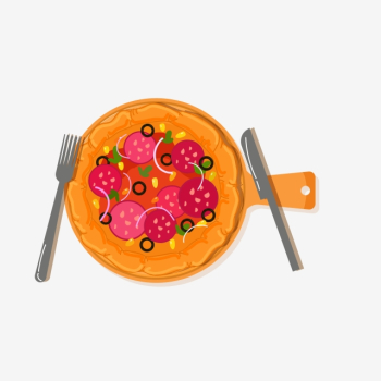 Gourmet Pizza, Pizza, Food, Black And White PNG Image and Clipart ...