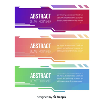 Gradient geometric banner pack Gradient geometric banner pack