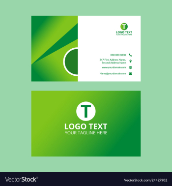 Gradient green business card vector image Gradient green business card vector image