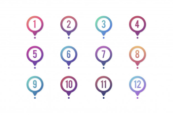 Gradient pin map with numbers Free Vector Gradient pin map with numbers Free Vector