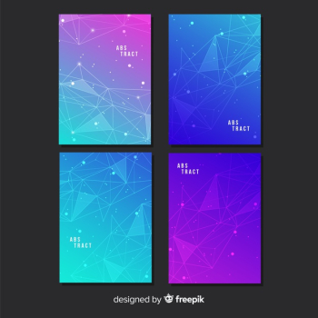 Gradient technology poster set Free Vector