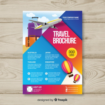 Gradient travel flyer template