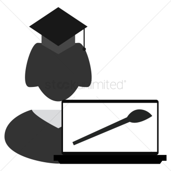 Graduate student with laptop Graduate student with laptop