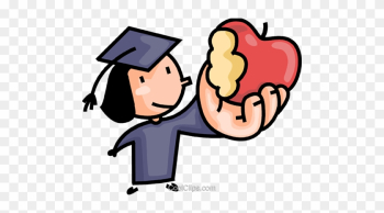 Graduate Taking A Bite Out Of An Apple Royalty Free - Cartoon Graduate Taking A Bite Out Of An Apple Royalty Free - Cartoon
