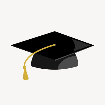 Graduation cap clipart, stationery illustration. | Free Photo - rawpixel