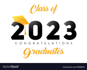 graduation class of 2023 with cap hat logo