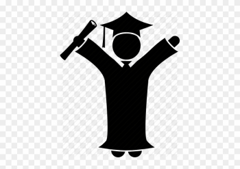 Graduation Man And Woman Silhouette Uniform Avatar - Graduate Icon