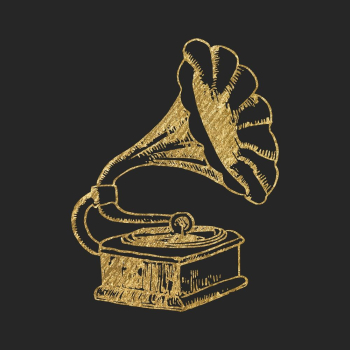 Gramophone gold sticker, aesthetic music | Free Vector Illustration - rawpixel