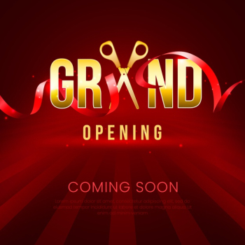 Grand opening and golden scissors Free Vector Grand opening and golden scissors Free Vector