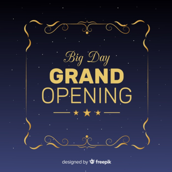 Grand opening background flat design Free Vector Grand opening background flat design Free Vector