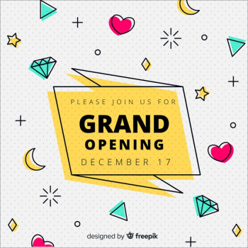 Grand opening background in flat style Free Vector Grand opening background in flat style Free Vector