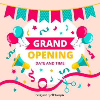 Grand opening background in flat style Free Vector Grand opening background in flat style Free Vector