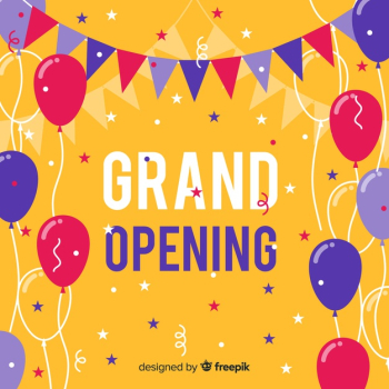 Grand opening background in flat style Free Vector Grand opening background in flat style Free Vector
