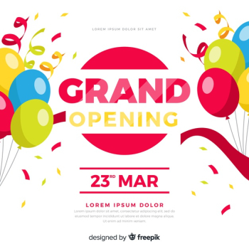 Grand opening background in flat style Free Vector Grand opening background in flat style Free Vector
