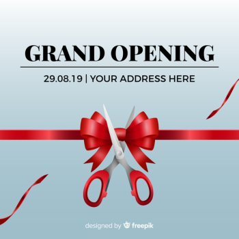 Grand opening background in realistic style Free Vector Grand opening background in realistic style Free Vector