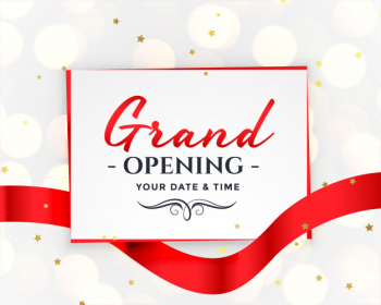 Grand opening white invitation Free Vector