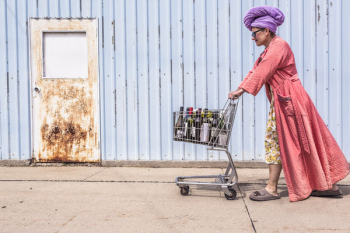 Grandma Pushing Cart Free Photo Grandma Pushing Cart Free Photo