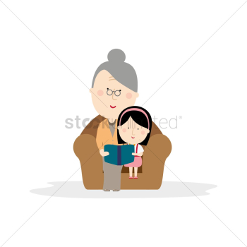 Grandmother reading story Grandmother reading story