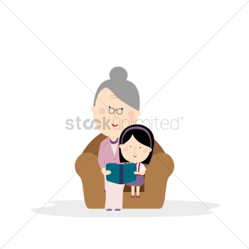 Grandmother reading story Grandmother reading story