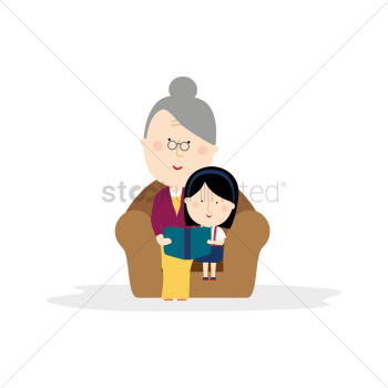 Grandmother reading story Grandmother reading story