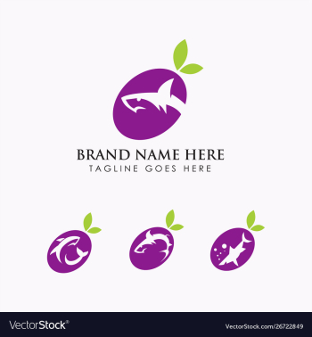 Grape shark wine logo vector image Grape shark wine logo vector image