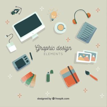 Graphic design elements collection in hand drawn style
