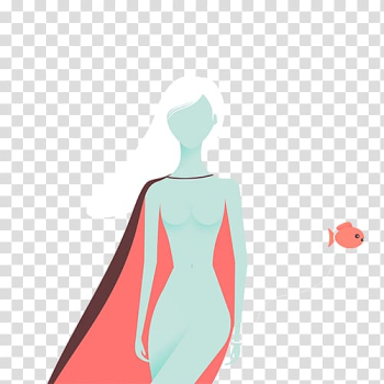 Graphic design Illustration, Wearing a cloak of white hair female roles transparent background PNG clipart