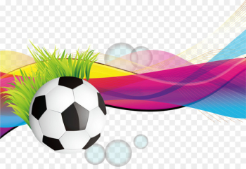 Graphic design Poster Football - Colorful striped football poster 