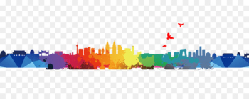 Graphic design Silhouette - Colorful city silhouette 