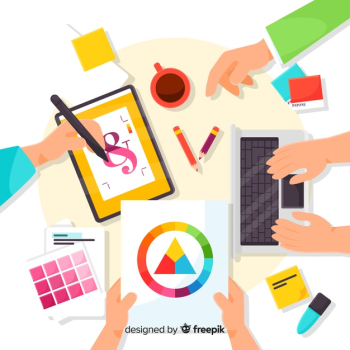 Graphic design teamwork illustration Graphic design teamwork illustration
