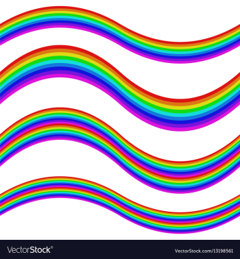 Graphic element set - rainbow striped ribbons vector image Graphic element set - rainbow striped ribbons vector image