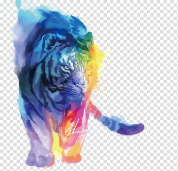 Graphics tablet Digital art Drawing Artist, Watercolor Tiger transparent background PNG clipart