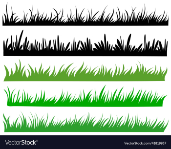 grass silhouette set banner