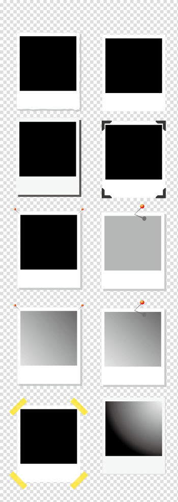 Gray and black empty illustration, frame Watercolor painting Black and white Euclidean , black and white frame transparent background PNG clipart